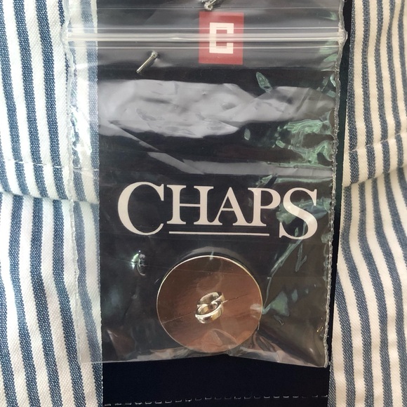 Chaps blue & white striped Seer Sucker Jacket Size 6 silver tone buttons. NWT - Picture 6 of 6